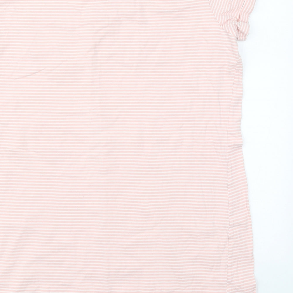 Matalan Womens Pink Striped Cotton Top Pyjama Top Size M