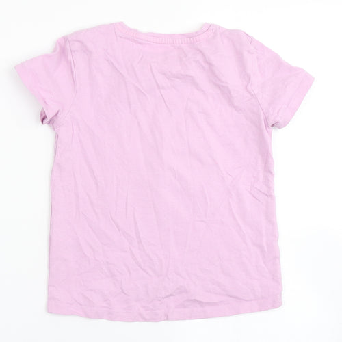 Blue Zoo Girls Purple  100% Cotton Basic T-Shirt Size 4-5 Years Round Neck  - Sandals