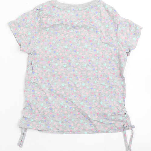 Very Girls Grey  Cotton Basic T-Shirt Size 5-6 Years Round Neck  - Shells. Love hearts