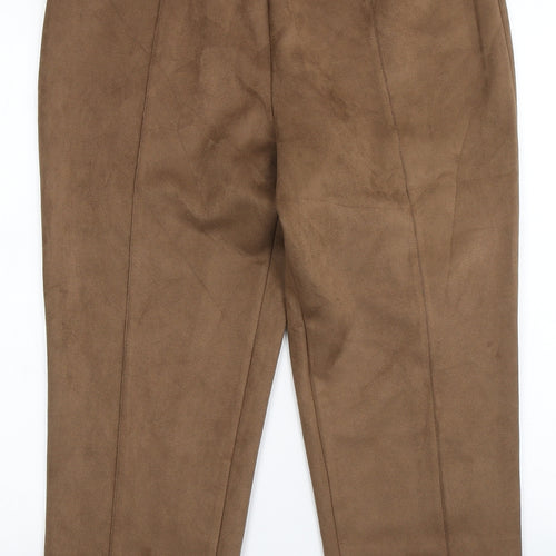 Afibel Womens Brown  Polyester Capri Trousers Size 16 L24 in Regular