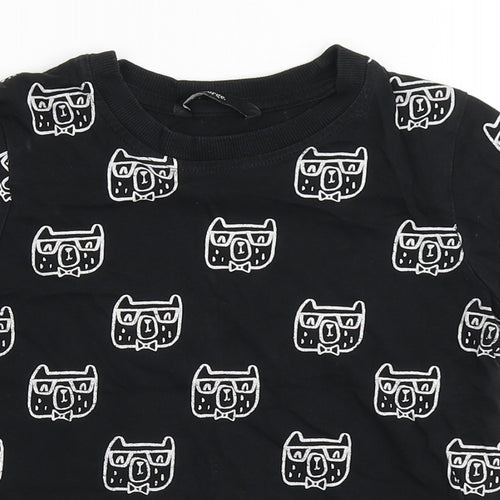 George Boys Black  100% Cotton Basic T-Shirt Size 4-5 Years Round Neck  - Bears