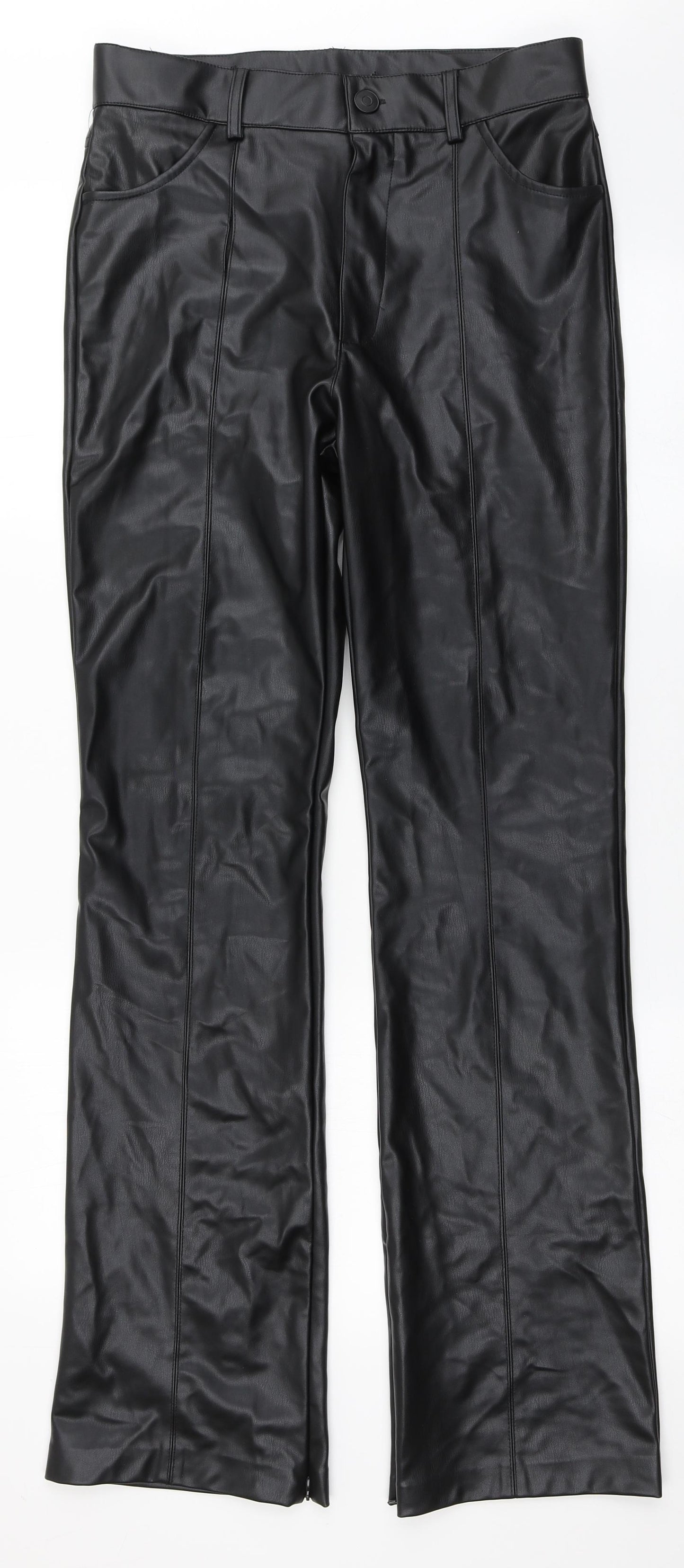 Preworn Womens Black  Polyester Trousers  Size 30 L32.5 in Regular Button - Pu