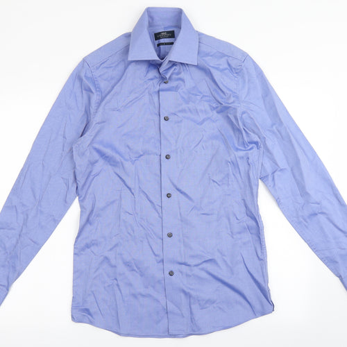 NEXT Mens Blue  100% Cotton  Dress Shirt Size 15 Round Neck Button