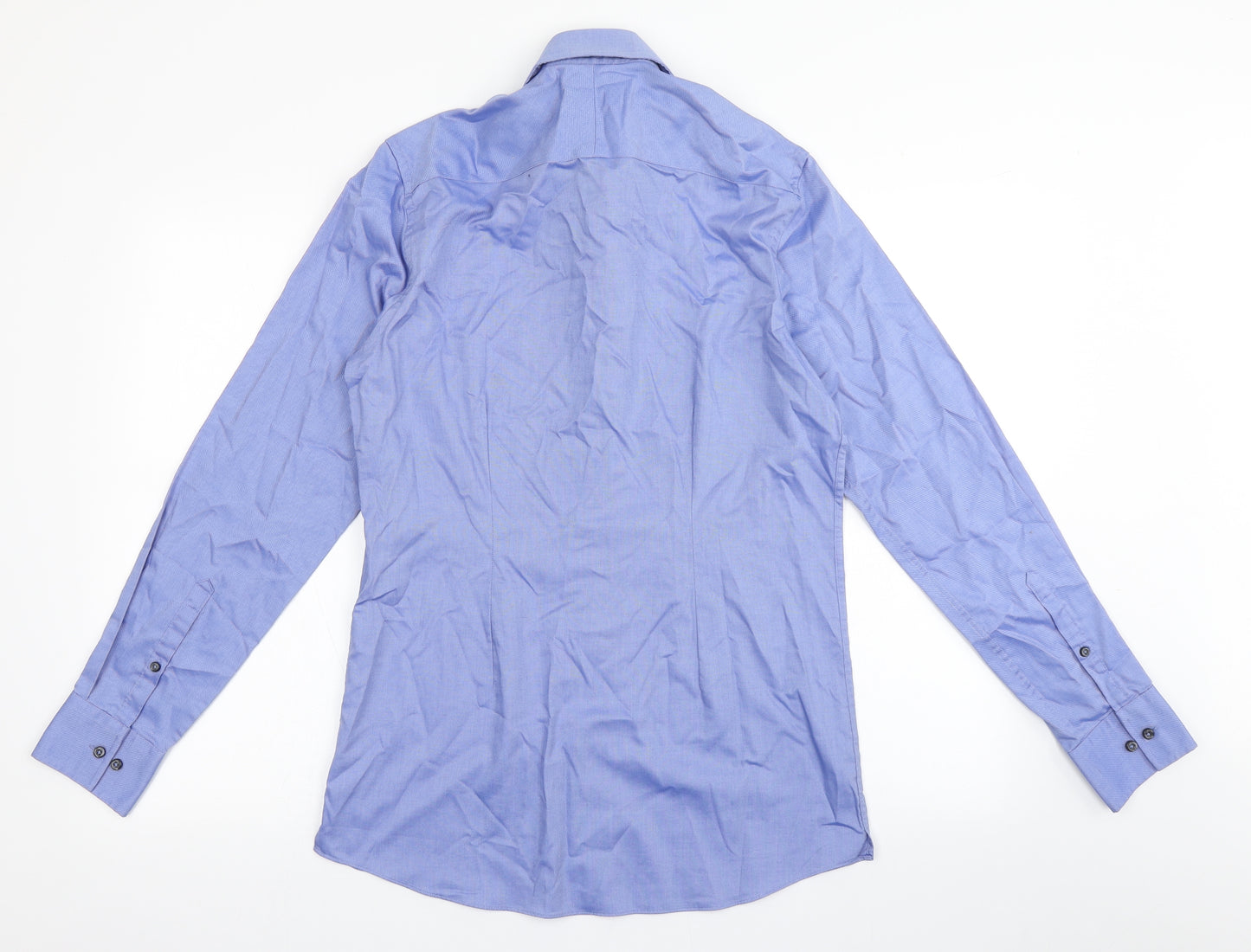 NEXT Mens Blue  100% Cotton  Dress Shirt Size 15 Round Neck Button
