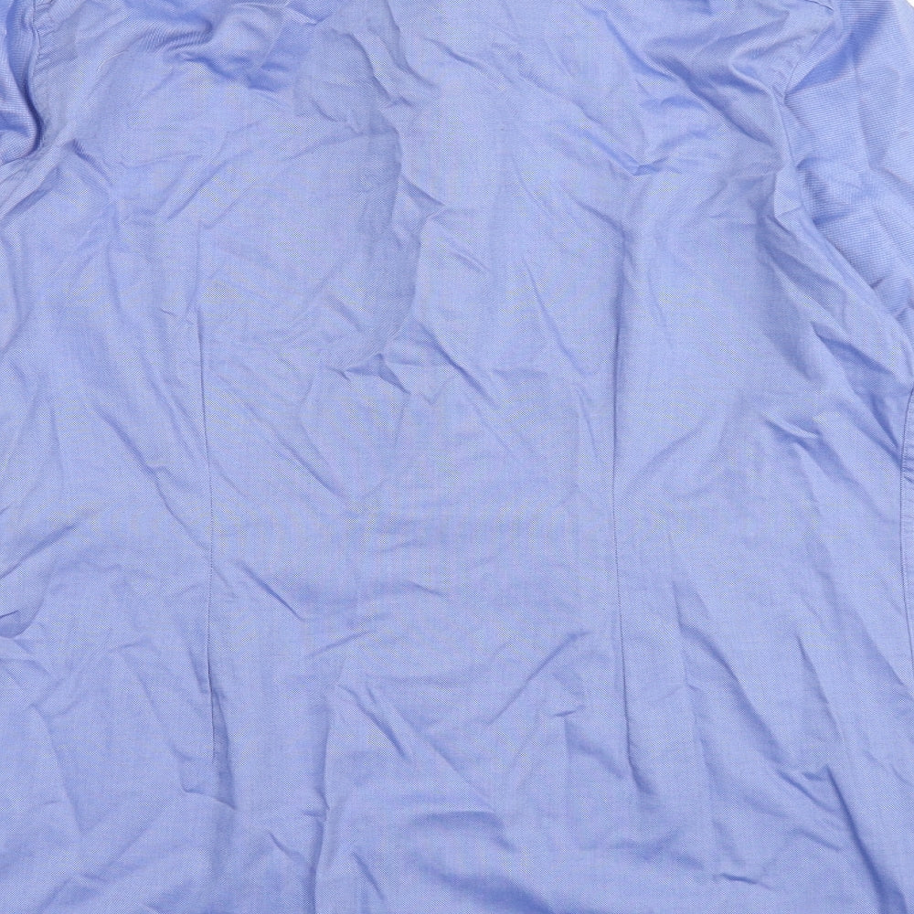 NEXT Mens Blue  100% Cotton  Dress Shirt Size 15 Round Neck Button