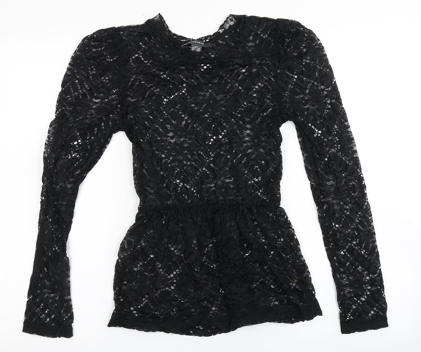 Primark Womens Black  Polyamide Basic Blouse Size 2XS Off the Shoulder