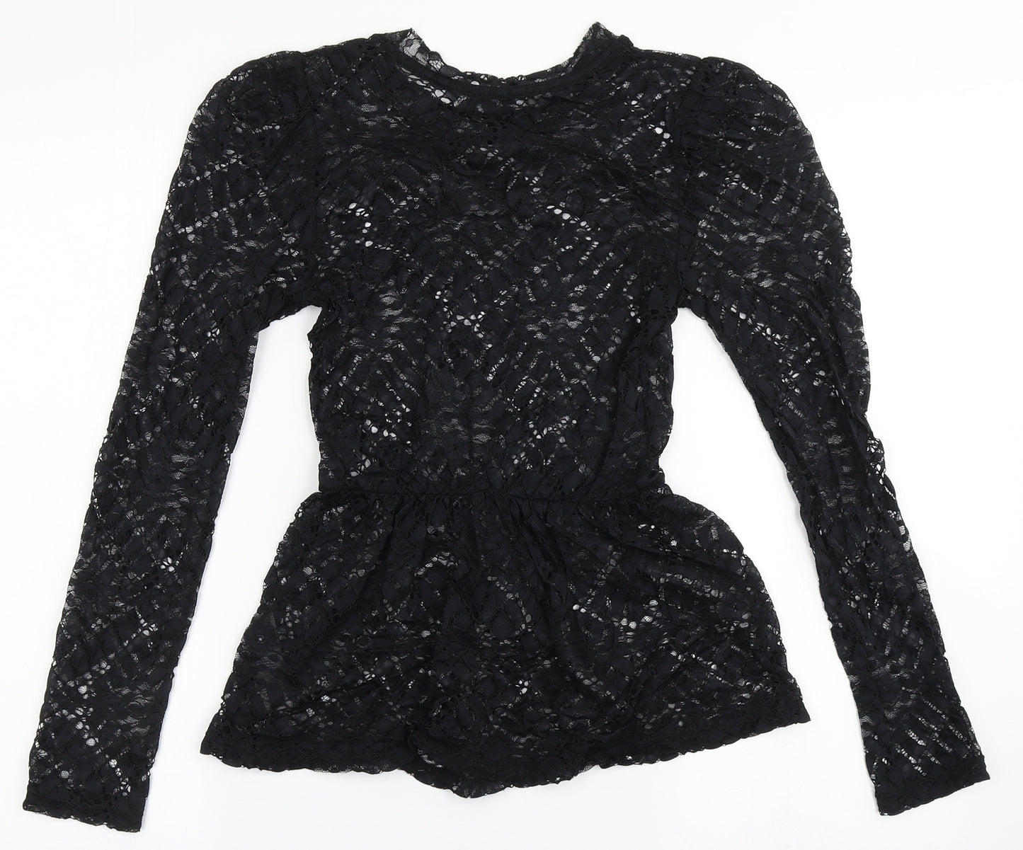 Primark Womens Black  Polyamide Basic Blouse Size 2XS Off the Shoulder