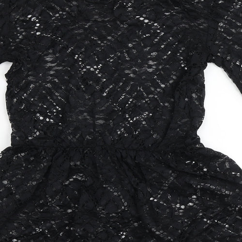 Primark Womens Black  Polyamide Basic Blouse Size 2XS Off the Shoulder