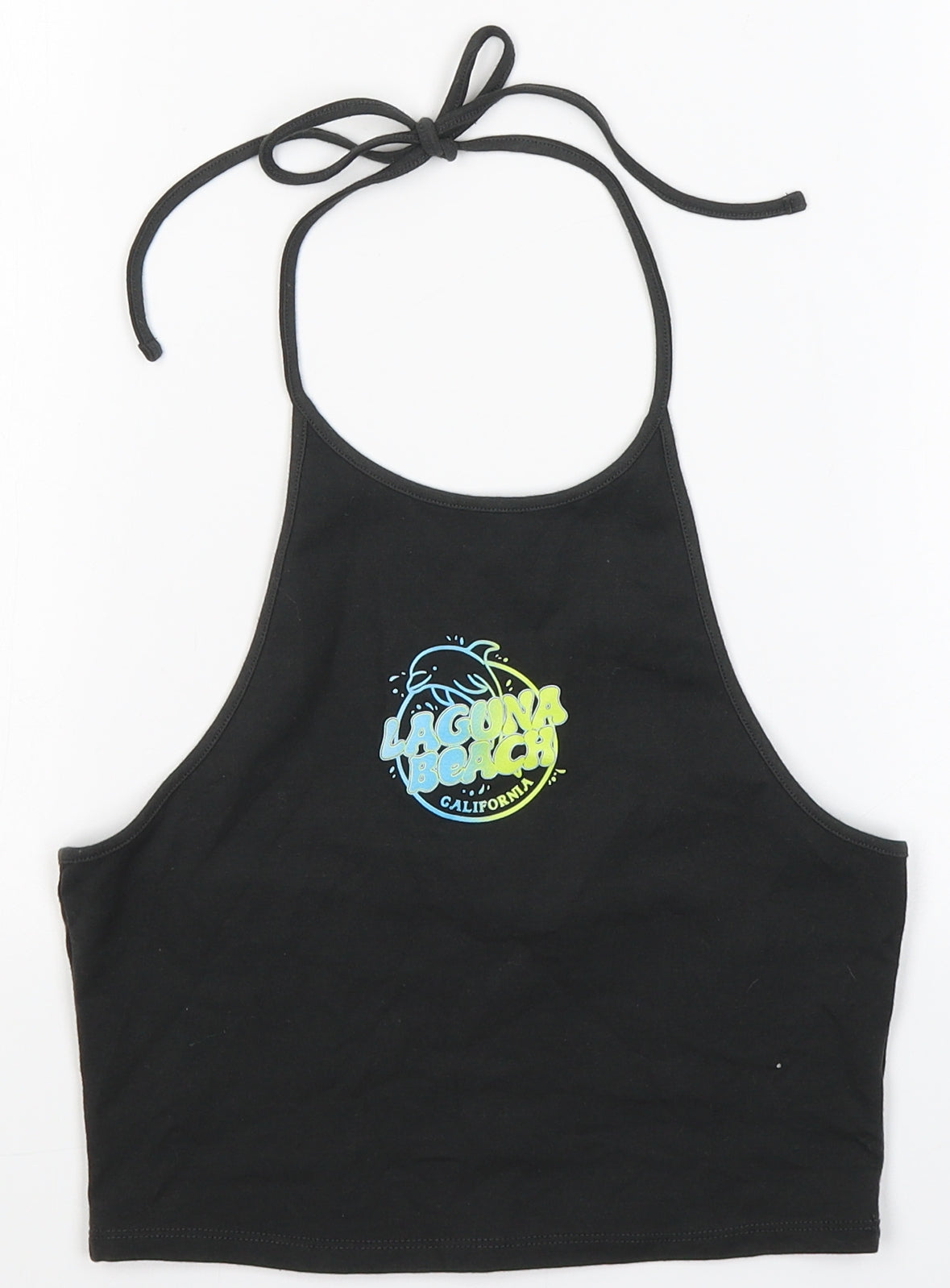 Divided by H&M Womens Black  Cotton Basic Tank Size S Halter - Laguna Beach