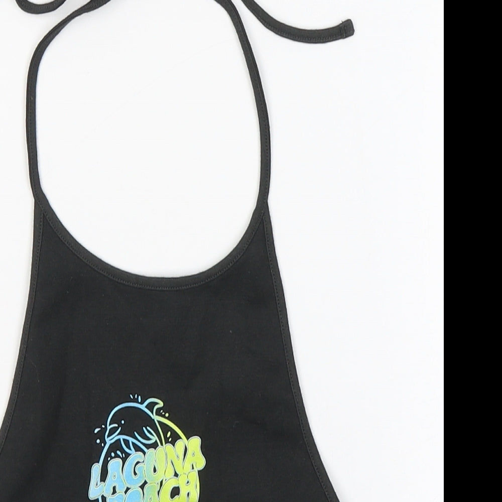 Divided by H&M Womens Black  Cotton Basic Tank Size S Halter - Laguna Beach