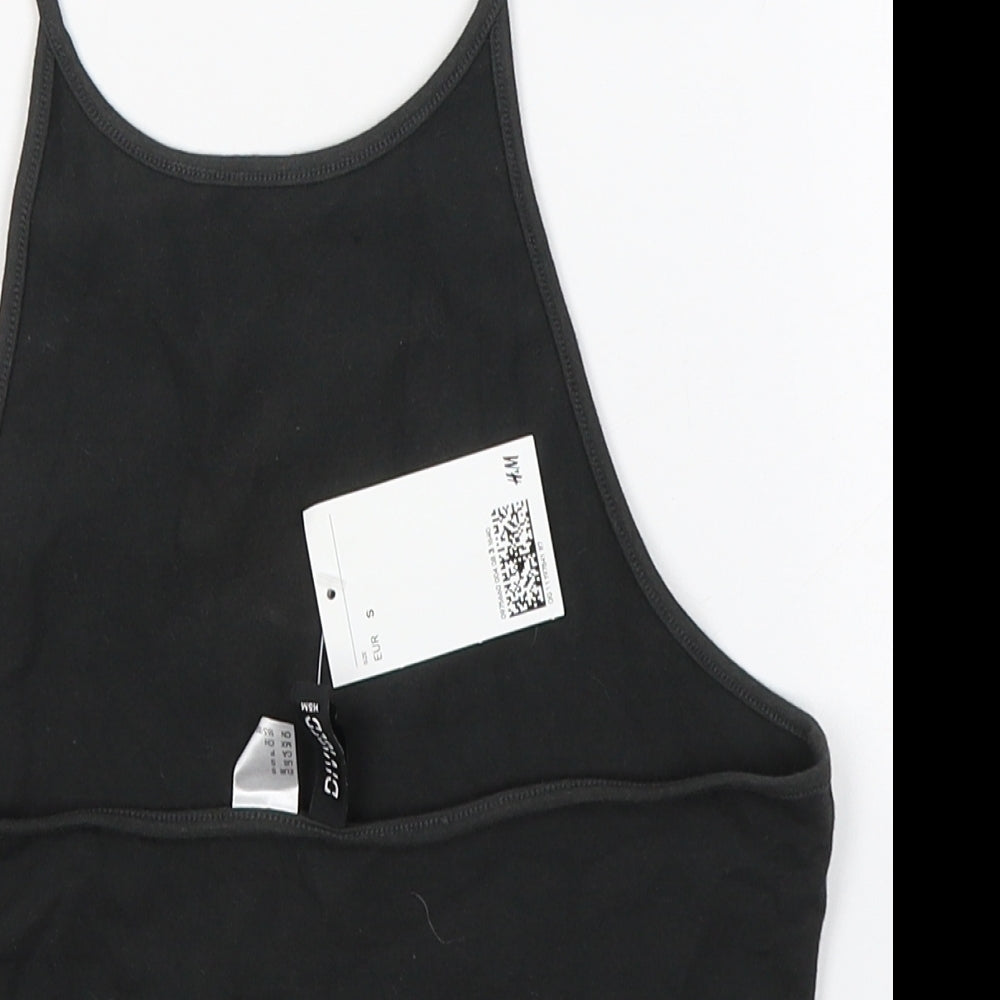 Divided by H&M Womens Black  Cotton Basic Tank Size S Halter - Laguna Beach