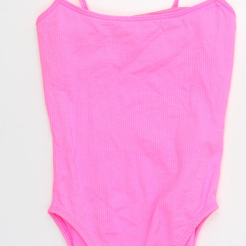 New Look Womens Pink  Polyamide Camisole T-Shirt Size 6 Boat Neck - Neon Pink