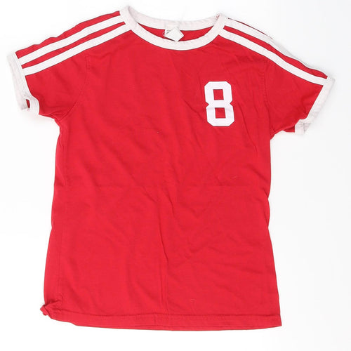 American Authentics Boys Red  Polyester Basic T-Shirt Size 8 Years Round Neck