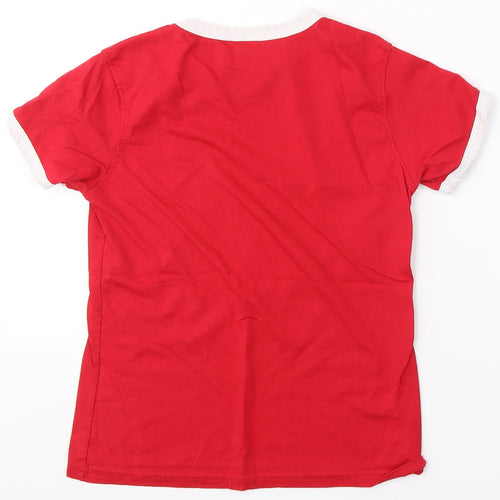 American Authentics Boys Red  Polyester Basic T-Shirt Size 8 Years Round Neck