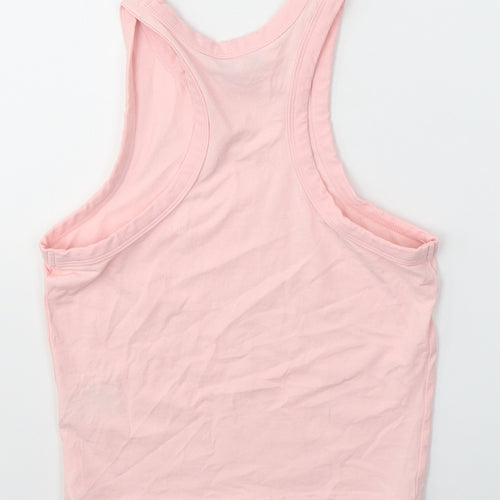 Brave Soul Womens Pink  Cotton Cropped Tank Size XS Round Neck