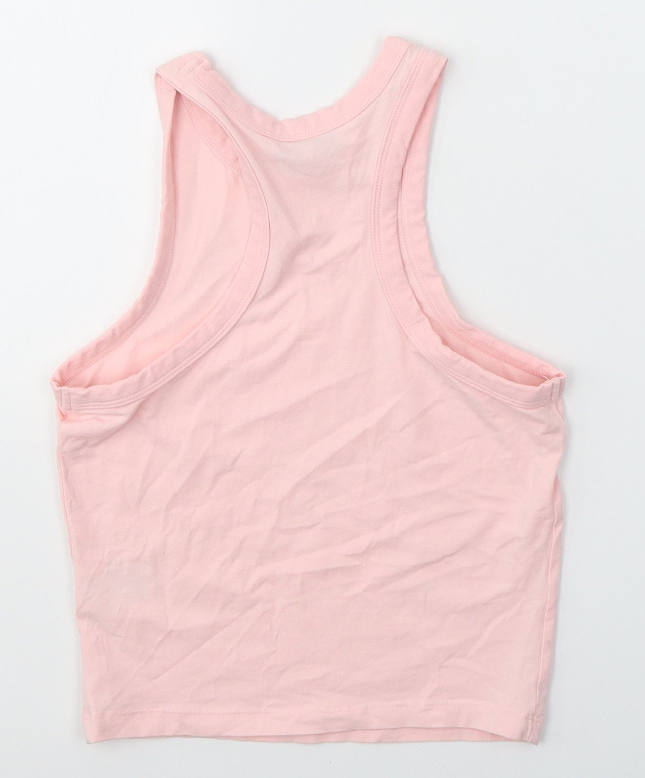Brave Soul Womens Pink  Cotton Cropped Tank Size XS Round Neck