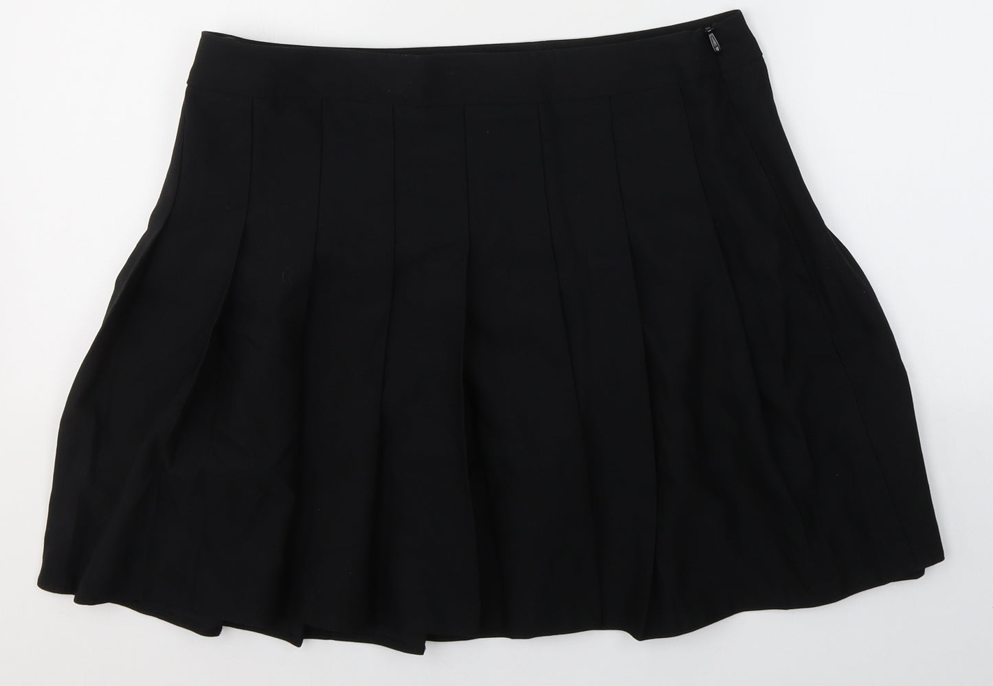 New Look Womens Black  Polyester Flare Skirt Size 14   Zip