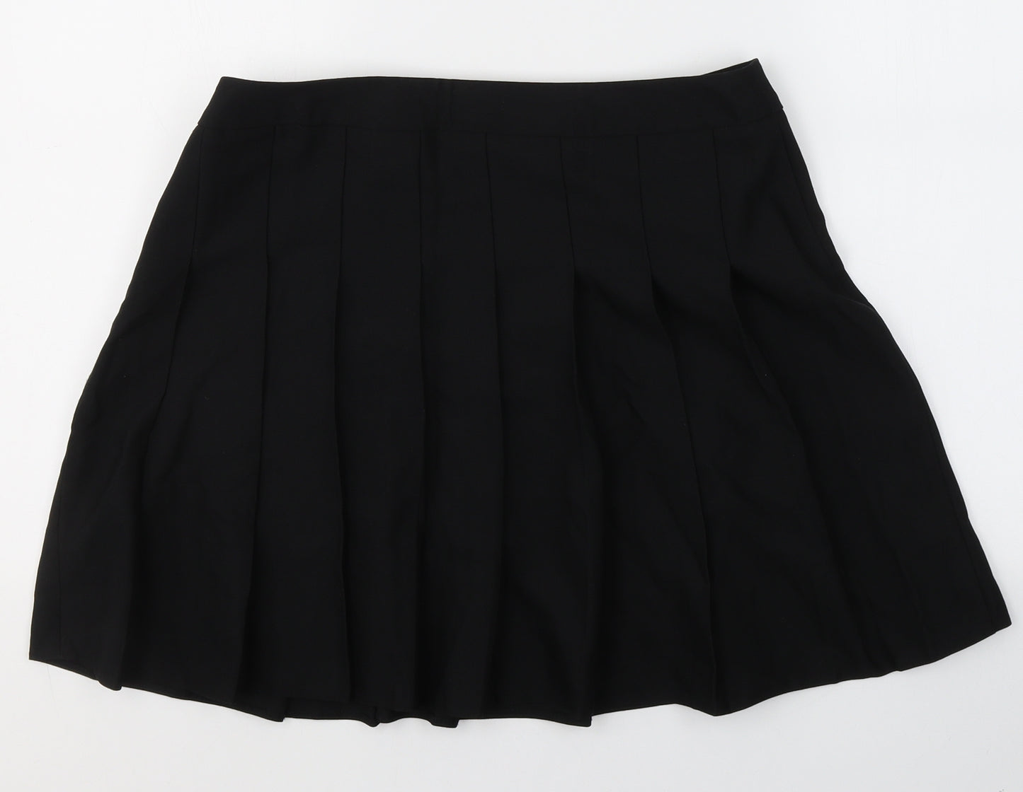 New Look Womens Black  Polyester Flare Skirt Size 14   Zip