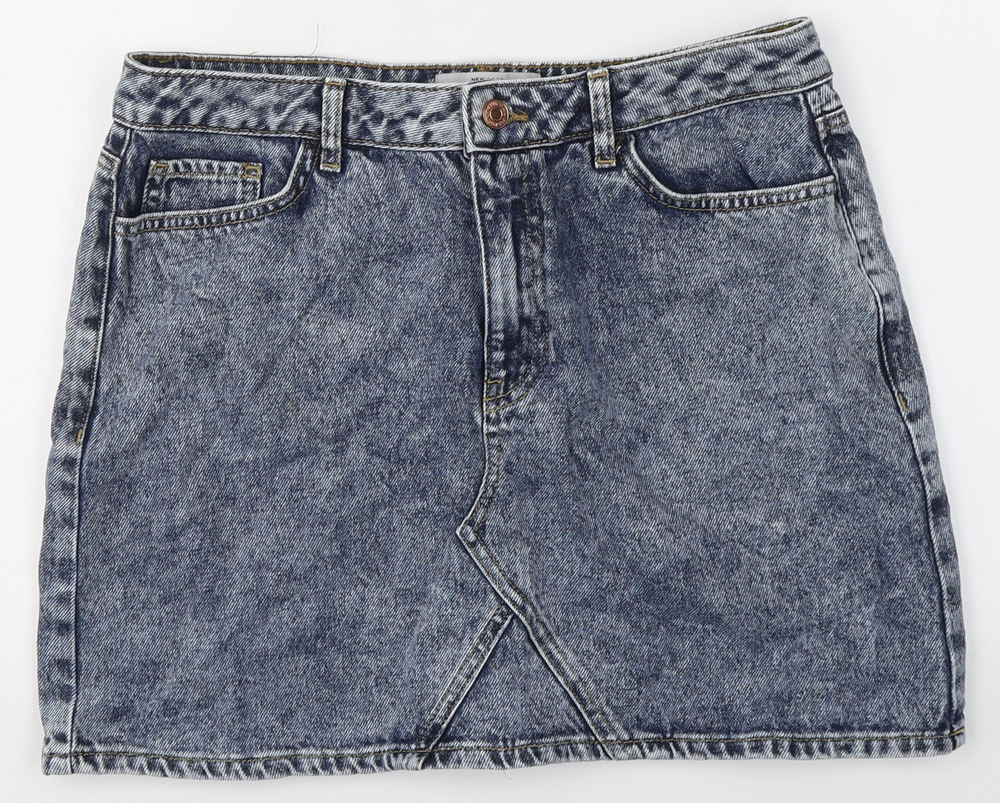 Denim Womens Blue  Polyester Mini Skirt Size 14