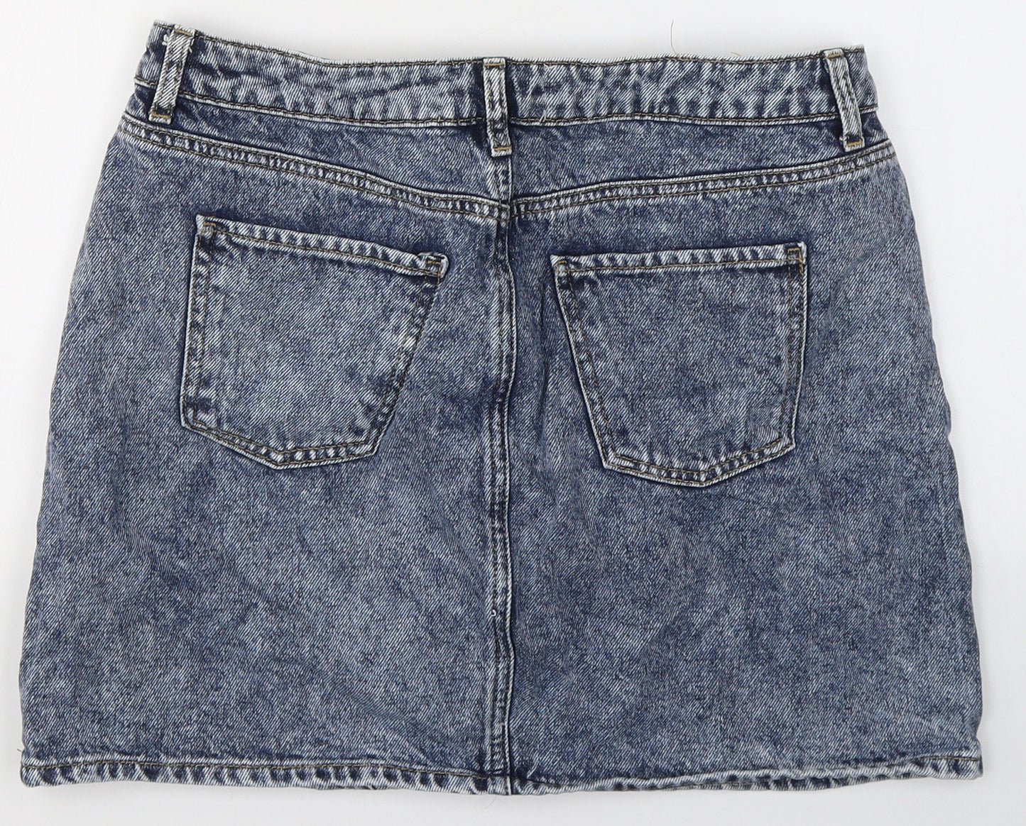 Denim Womens Blue  Polyester Mini Skirt Size 14