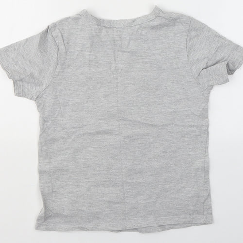 Woolworths Boys Grey  Cotton Basic T-Shirt Size 5 Years Round Neck  - Music before bed
