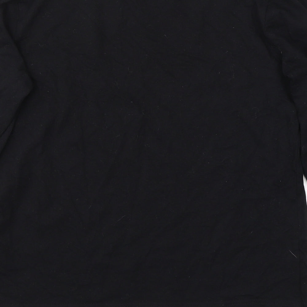 New Look Womens Black Solid Cotton Top Pyjama Top Size XS   - breakfast in bed