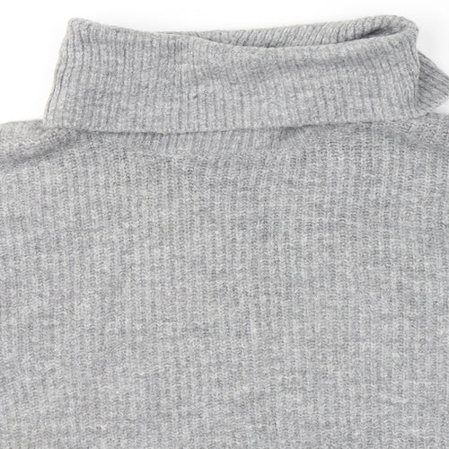 New Look Womens Grey Roll Neck  Nylon Pullover Jumper Size S