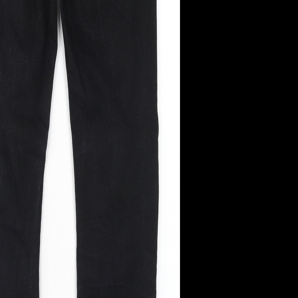 Crosshatch Mens Black  Cotton Skinny Jeans Size 32 in L27 in Slim Button