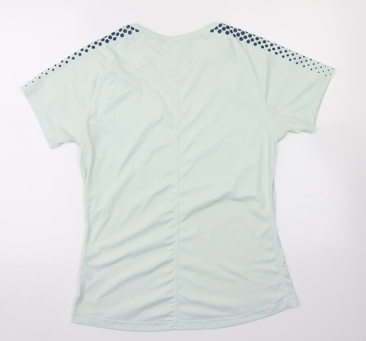 ASICS Womens Blue  Polyester Basic T-Shirt Size L Crew Neck