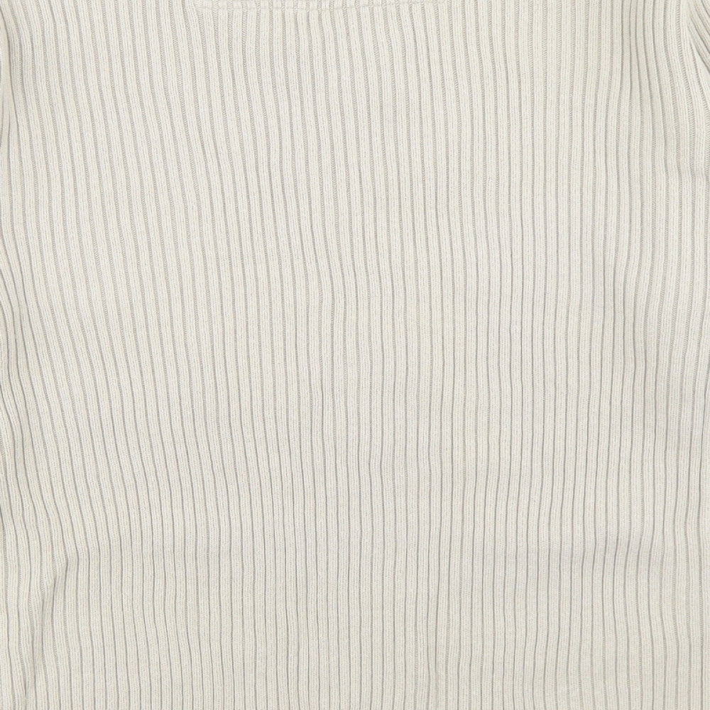 NEXT Mens Beige V-Neck  Cotton Pullover Jumper Size XL