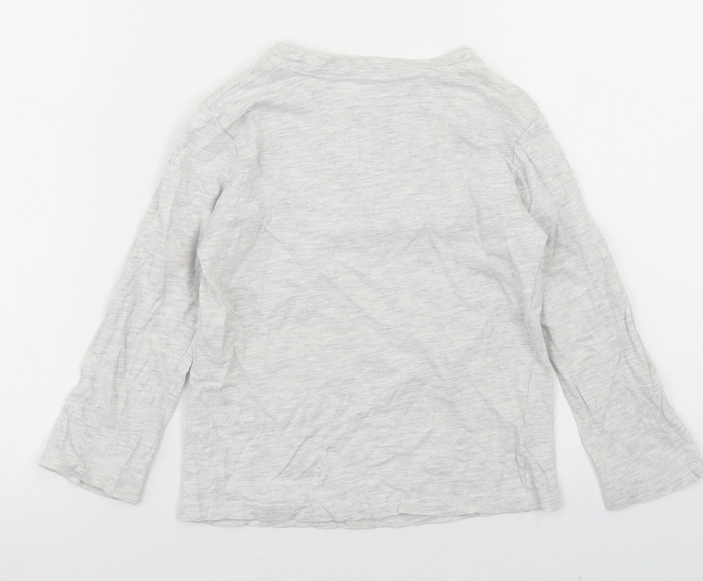 Primark Boys Grey  Cotton Basic T-Shirt Size 4-5 Years Crew Neck  - Skateboard