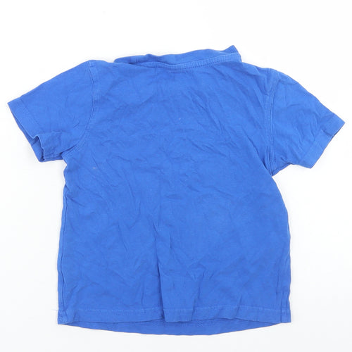 George Boys Blue  Cotton Basic T-Shirt Size 3-4 Years Crew Neck  - Dionosaur