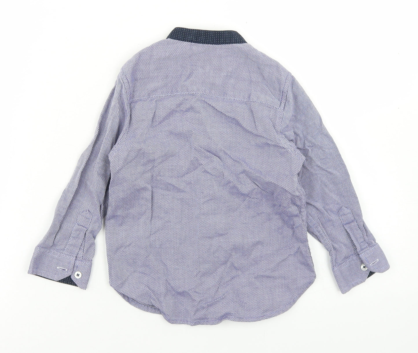 NEXT Boys Blue  Cotton Basic Button-Up Size 2-3 Years Round Neck Button