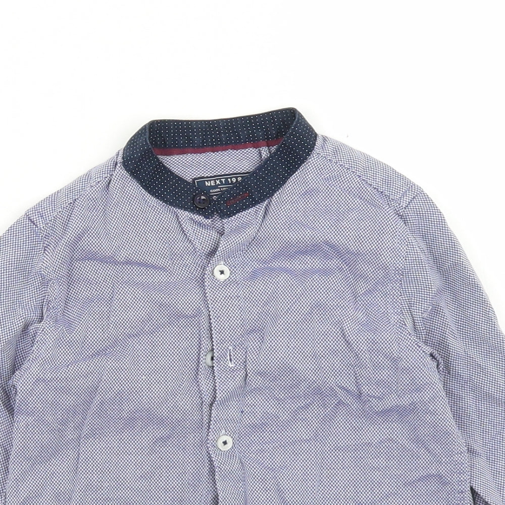 NEXT Boys Blue  Cotton Basic Button-Up Size 2-3 Years Round Neck Button