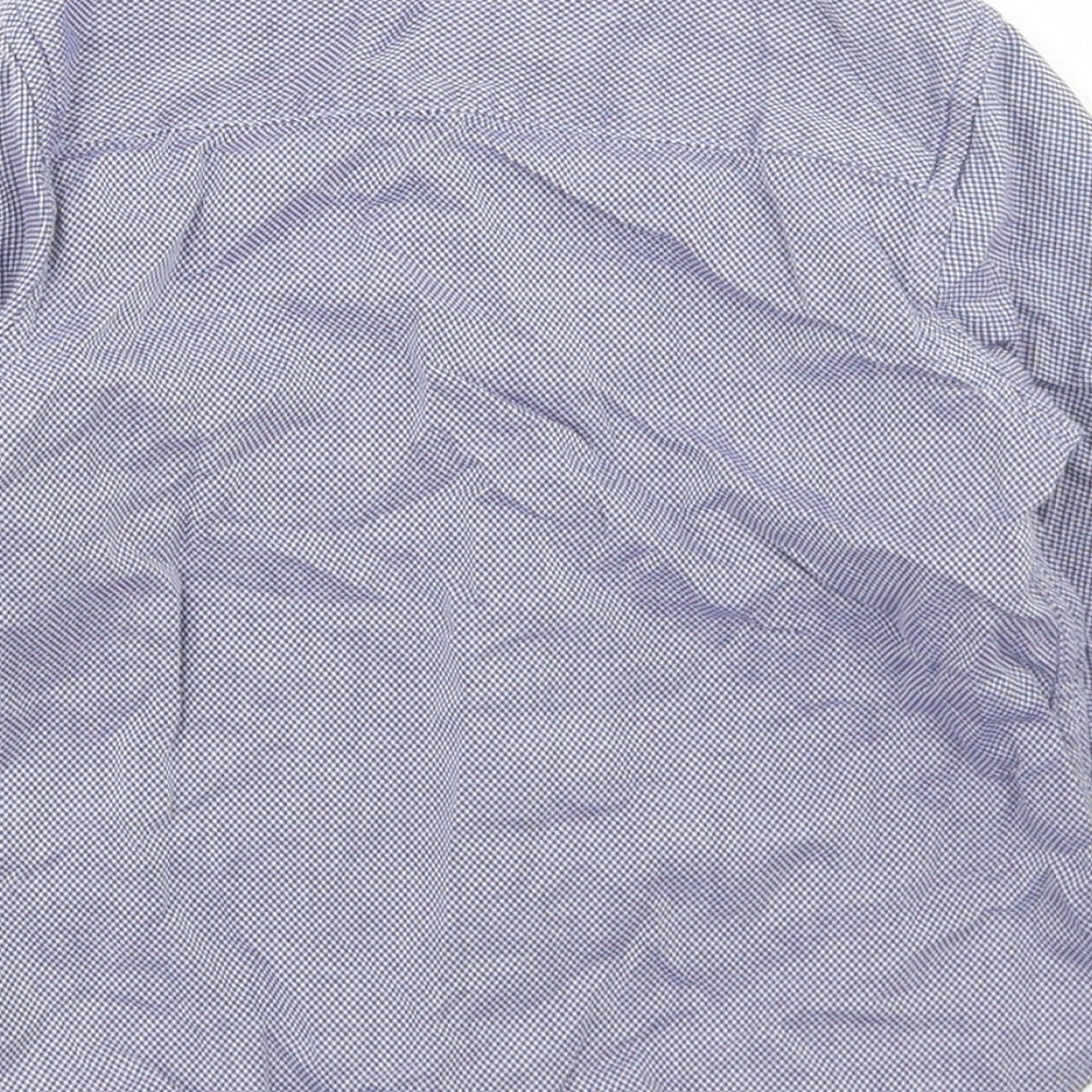 NEXT Boys Blue  Cotton Basic Button-Up Size 2-3 Years Round Neck Button