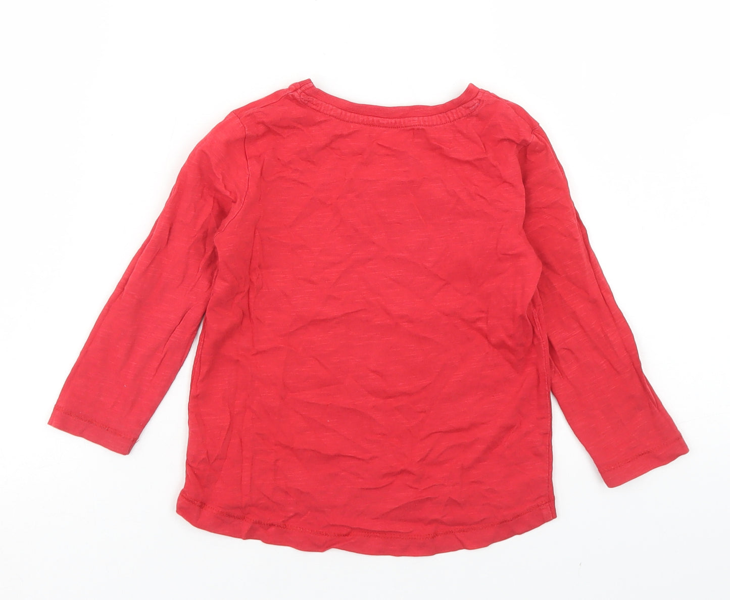 Dunnes Stores Boys Red  Cotton Basic T-Shirt Size 18-24 Months Crew Neck  - T-Rex