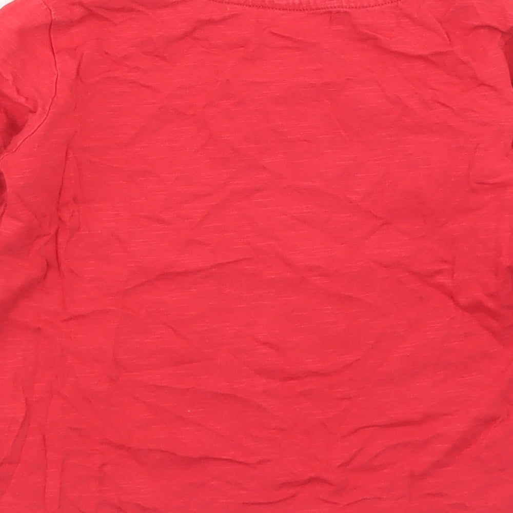Dunnes Stores Boys Red  Cotton Basic T-Shirt Size 18-24 Months Crew Neck  - T-Rex