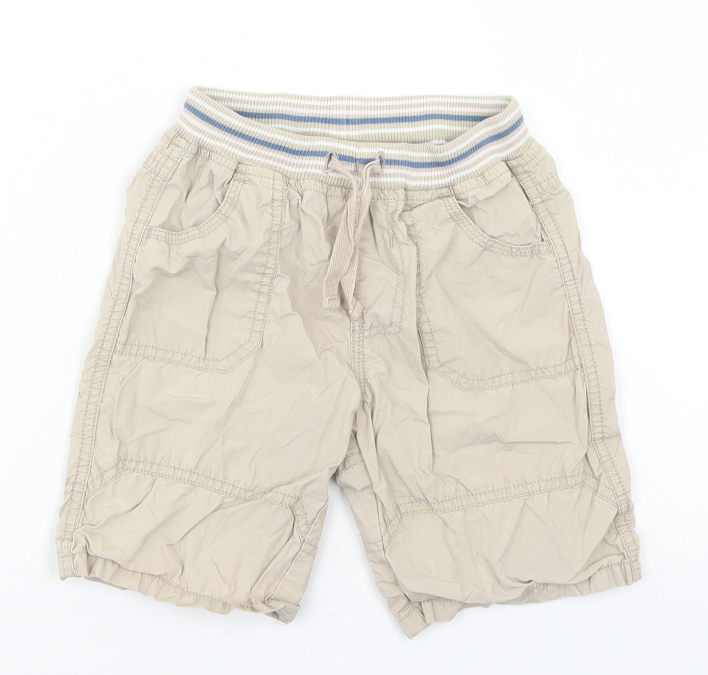 Mothercare Boys Beige  Cotton Cargo Shorts Size 2-3 Years  Regular Drawstring