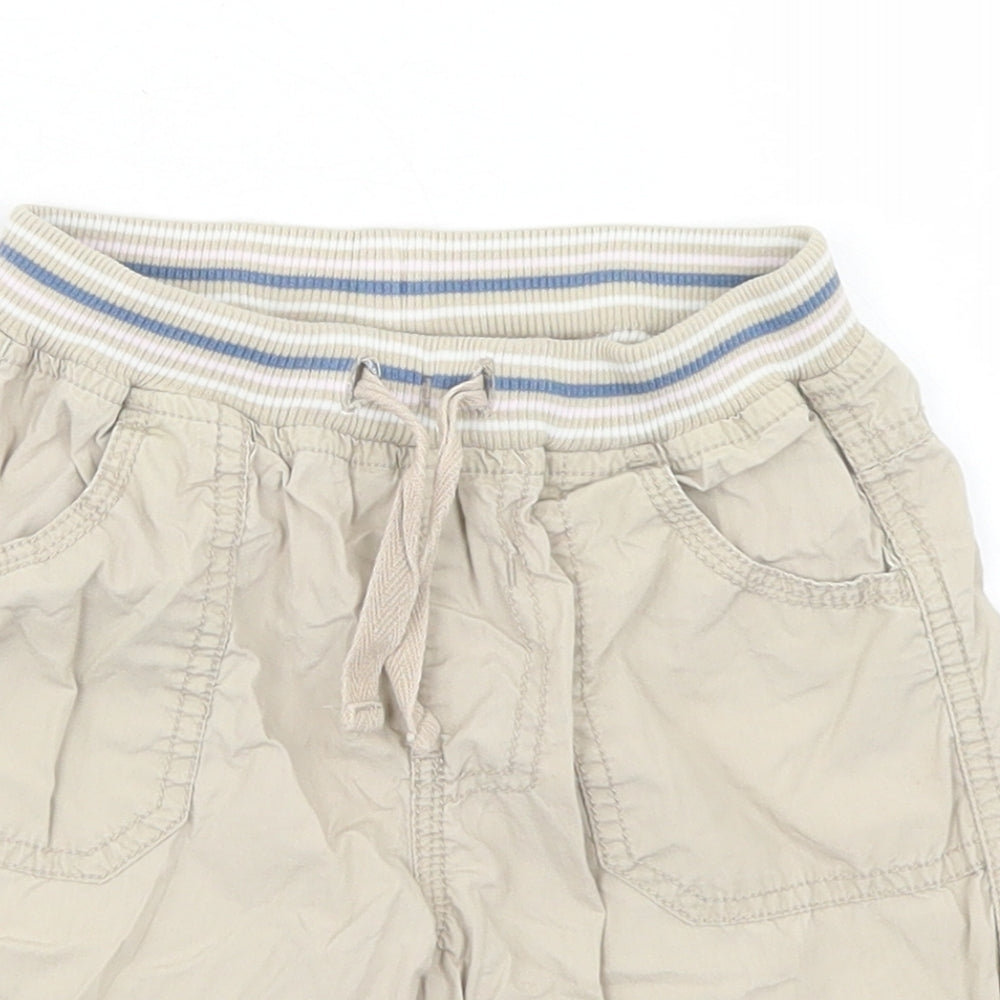 Mothercare Boys Beige  Cotton Cargo Shorts Size 2-3 Years  Regular Drawstring