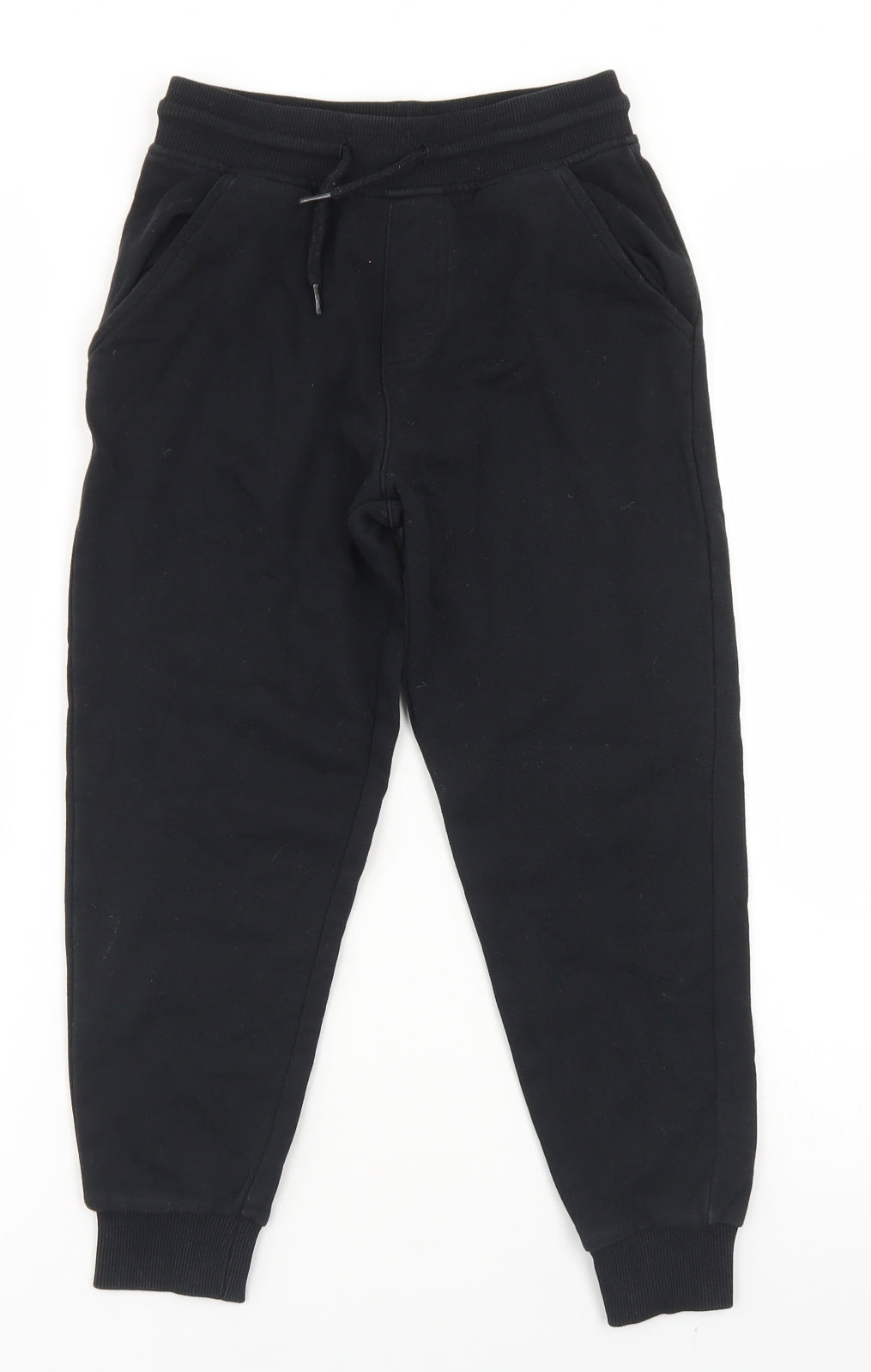 George Boys Black  Cotton Jogger Trousers Size 6-7 Years  Regular Drawstring