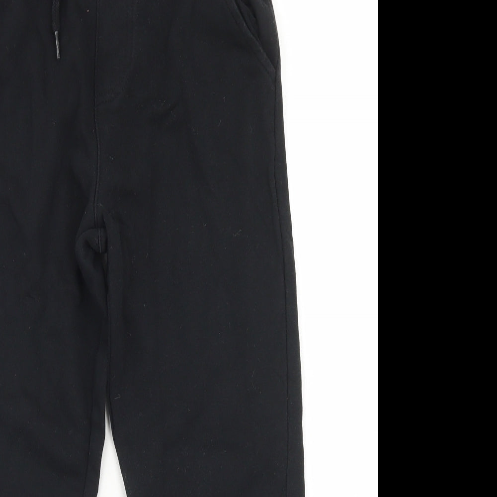 George Boys Black  Cotton Jogger Trousers Size 6-7 Years  Regular Drawstring