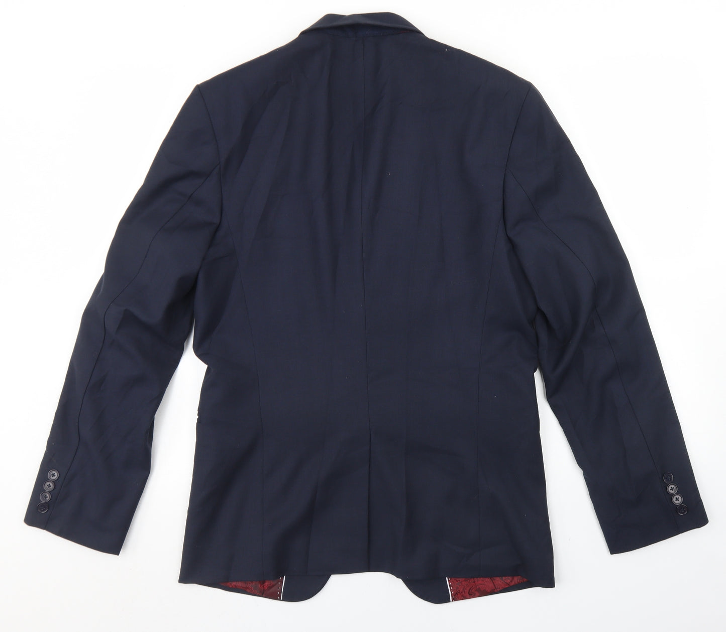 Preworn Mens Blue  Polyester Jacket Blazer Size 38
