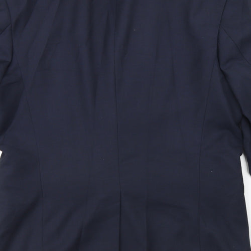Preworn Mens Blue  Polyester Jacket Blazer Size 38