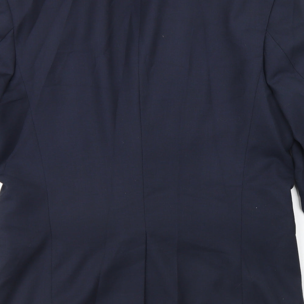 Preworn Mens Blue  Polyester Jacket Blazer Size 38