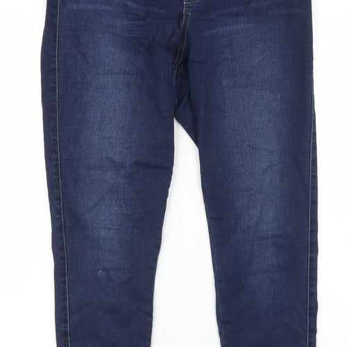 F&F Womens Blue  Cotton Skinny Jeans Size 12 L23 in Regular Button