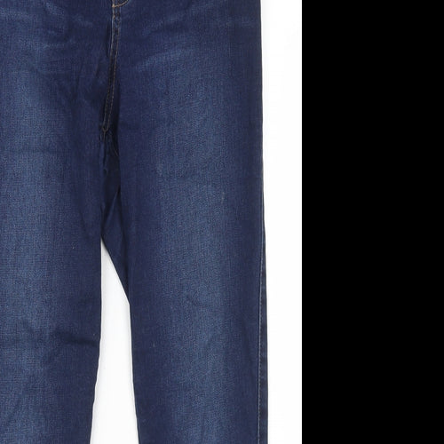 F&F Womens Blue  Cotton Skinny Jeans Size 12 L23 in Regular Button