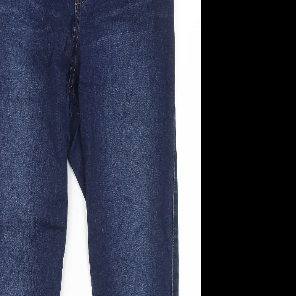 F&F Womens Blue  Cotton Skinny Jeans Size 12 L23 in Regular Button