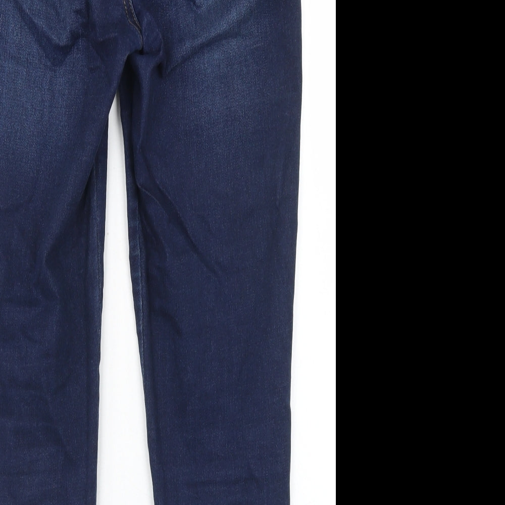F&F Womens Blue  Cotton Skinny Jeans Size 12 L23 in Regular Button