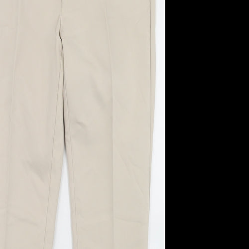Stradivarius Womens Beige  Cotton Dress Pants Trousers Size 12 L26 in Regular Hook & Eye