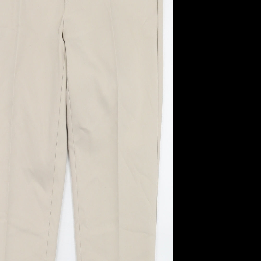 Stradivarius Womens Beige  Cotton Dress Pants Trousers Size 12 L26 in Regular Hook & Eye
